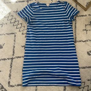 Jcrew blue and white striped dress